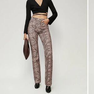 Reformation Peyton Snake High Rise Bootcut Jeans